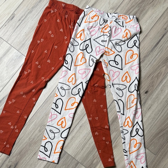 Cat & Jack Other - Cat & Jack Heart Print Leggings Set - Rust and Multicolor